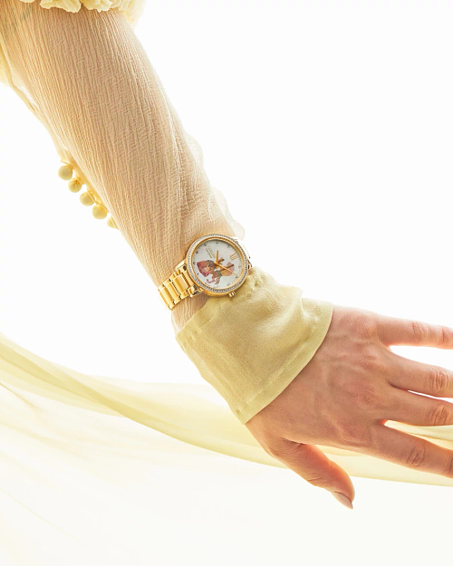 Belle and Beast Gold-Tone Dial Stainless Steel Bracelet Belle and Beast Gold-Tone Dial Stainless Steel Bracelet
